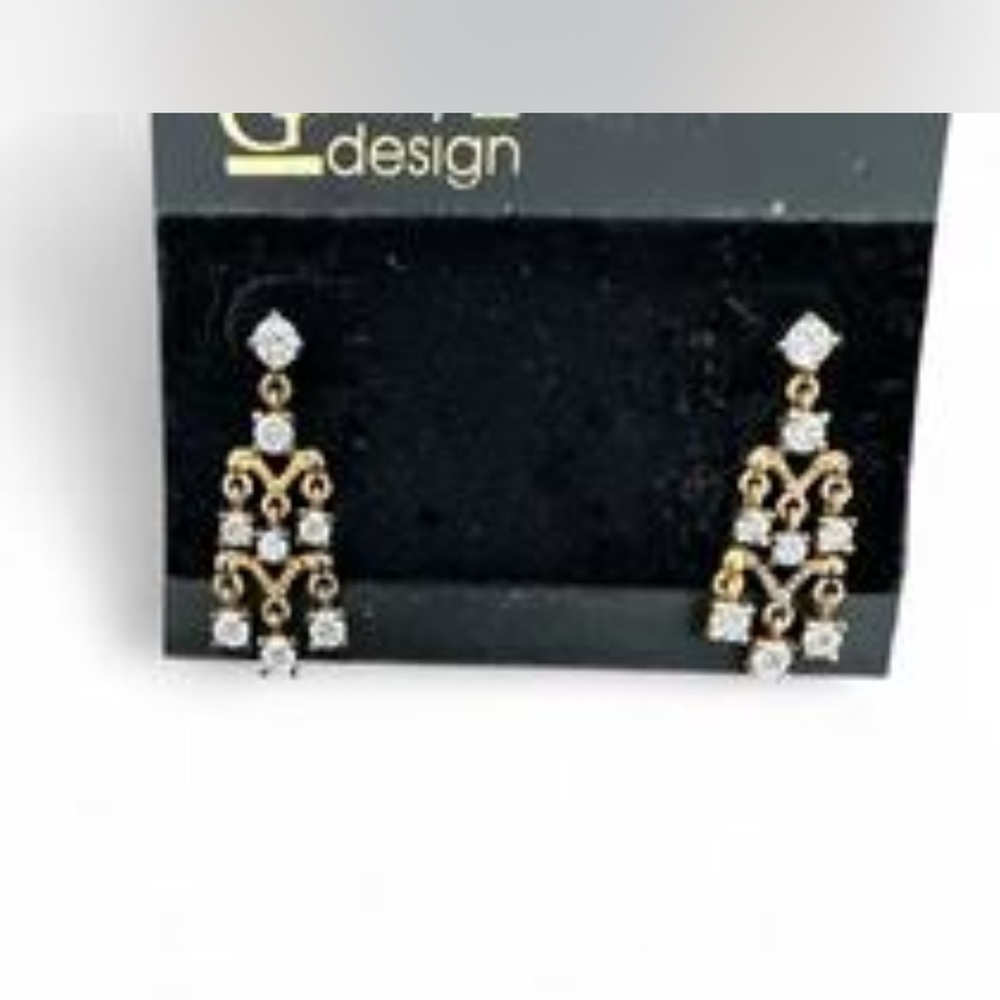 Gold Design Elegant Gold and crystal stone‎ Earrings